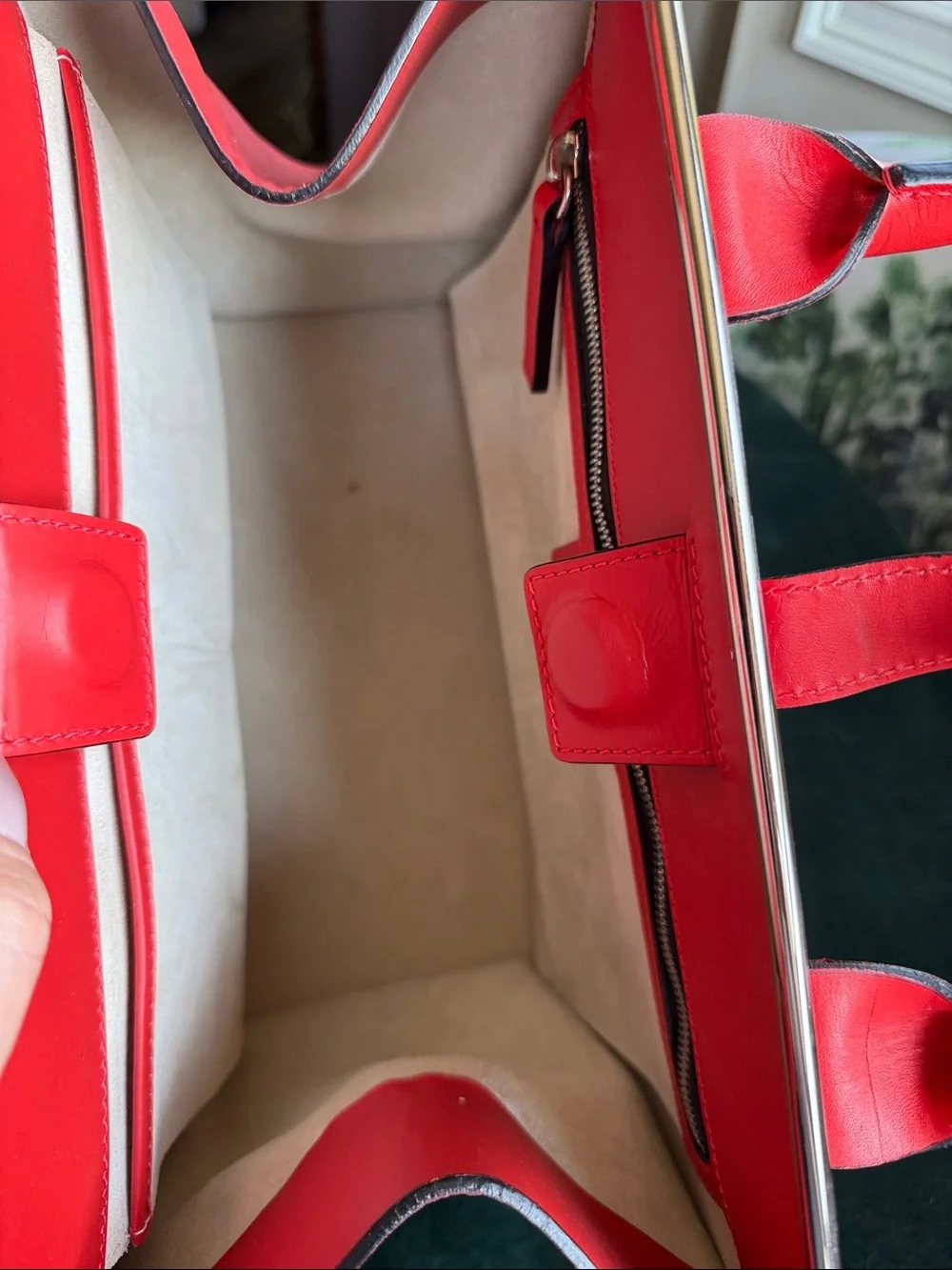 CNC Costume National Red Leather Top-Handle Satchel
